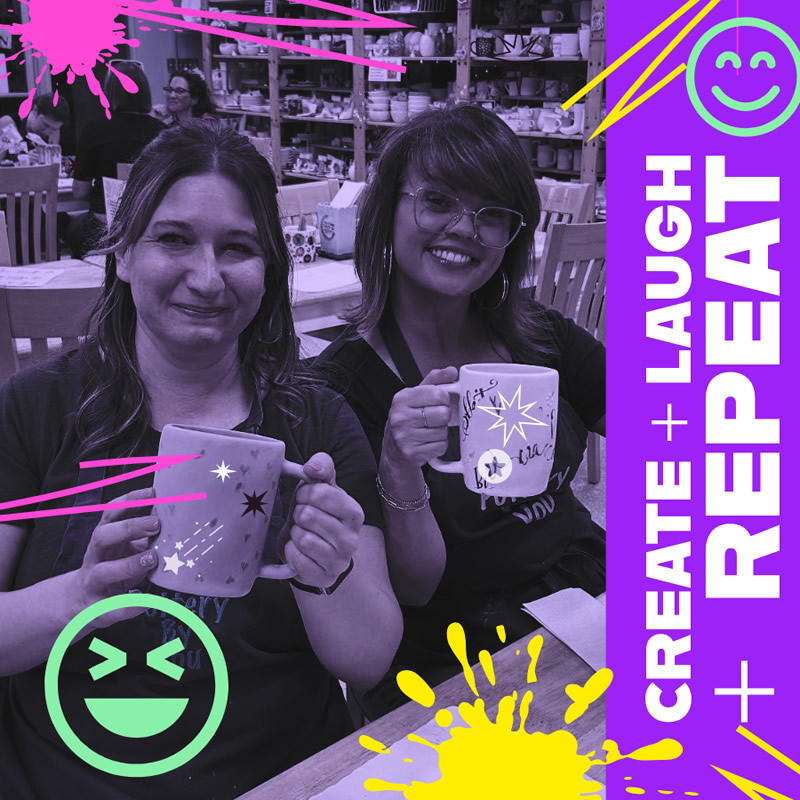 Guests creating at Pottery By You